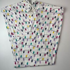 Talbots NWT Woman Pajama Pants 2X Christmas Lights Holiday Sleepwear White Multi